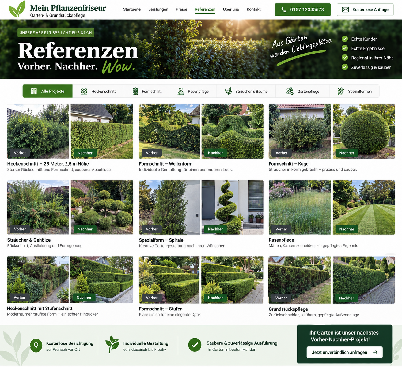 Referenzen und Gestaltungsideen für Heckenschnitt und Gartenpflege